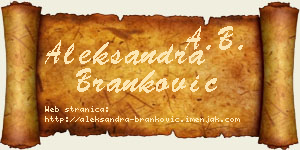 Aleksandra Branković vizit kartica